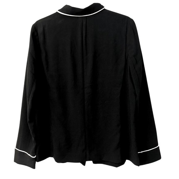 HABITUAL BLACK WOMENS BLAZER WHITE TRIM | SIZE LARGE - Picture 2 of 6